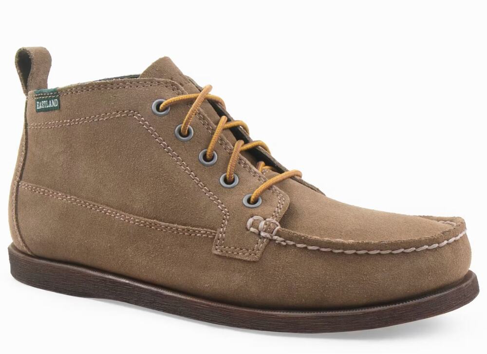 Eastland Mens Seneca Camp Moc Boots 13 NWT Tan Khaki Suede Lace Chukka Huckberry